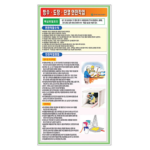 방수.도장.단열안전작업 표지판F-079